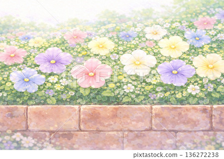 三色堇系列：陽光照耀下波光粼粼的水面與三色堇交相輝映 136272238