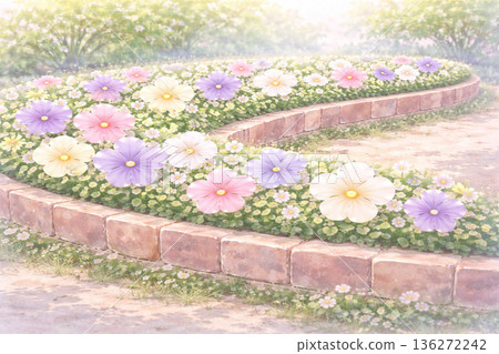 三色堇系列：柔和色調的淺色三色堇背景 136272242