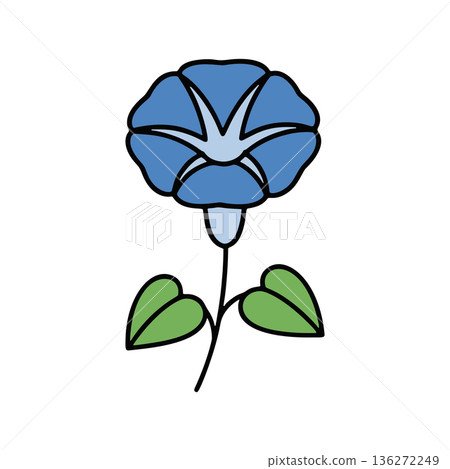 Simple morning glory color icon Blue Simple morning glory color icon Blue 136272249