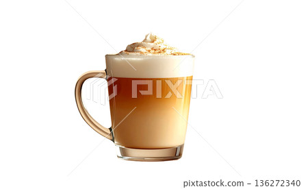 Earl Grey creamy tea latte illustration cafe-style drink 136272340