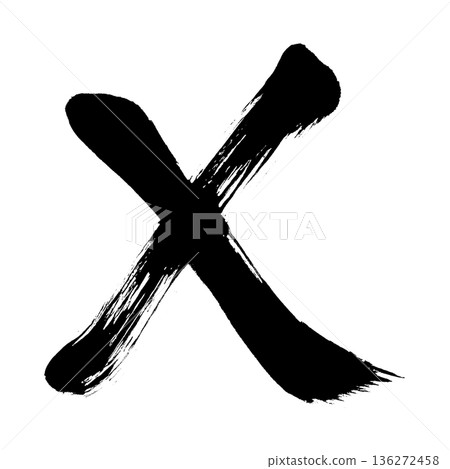 Capital letter "X", calligraphy brush lettering, alpha channel Capital letter "X", calligraphy brush lettering, alpha channel 136272458