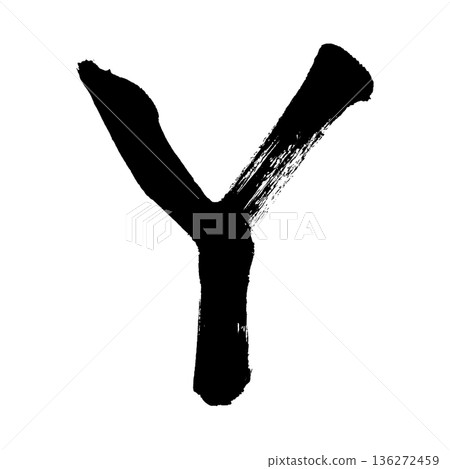 Capital letter "Y", calligraphy brush lettering, alpha channel Capital letter "Y", calligraphy brush lettering, alpha channel 136272459
