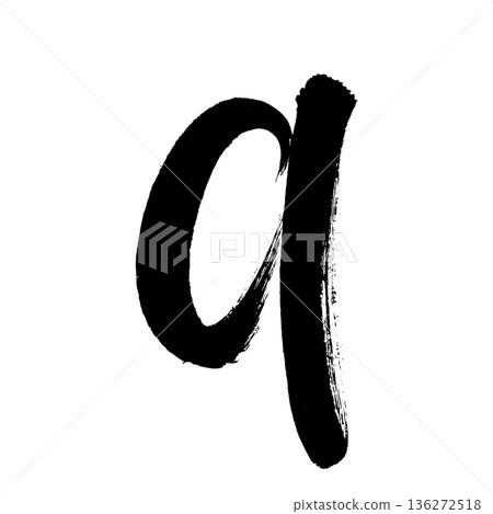 Lowercase alphabet letter "q", calligraphy brush lettering, alpha channel Lowercase alphabet letter "q", calligraphy brush lettering, alpha channel 136272518