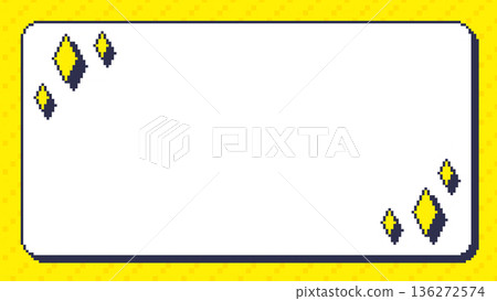 Dot art, vivid and cute background decoration, glittering decoration, diamond frame, pixel 136272574