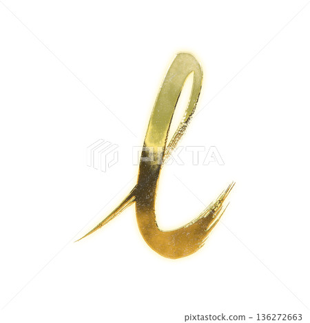 Golden brush stroke lowercase letter "l" with alpha channel Golden brush stroke lowercase letter "l" with alpha channel 136272663