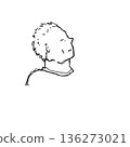 A rough-lined profile illustration of a person 136273021