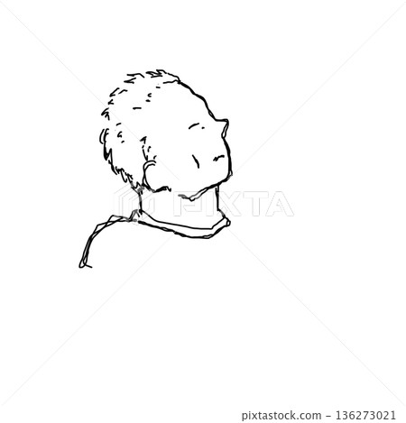 A rough-lined profile illustration of a person 136273021