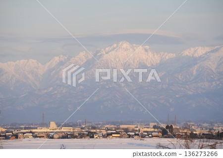 Overlooking the snowy Tateyama mountain range Overlooking the snowy Tateyama mountain range 136273266