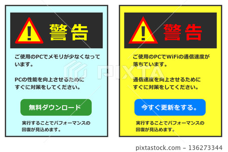 Illustration of fraudulent advertisements and annoying promotions displayed on the internet on a computer 136273344