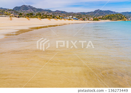 （靜岡縣）伊豆白濱海灘，海灘，冬季 136273449