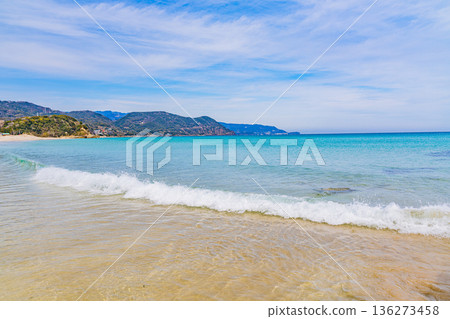 (靜岡縣)伊豆白濱海灘,海灘,冬季 (靜岡縣)伊豆白濱海灘,海灘,冬季 136273458