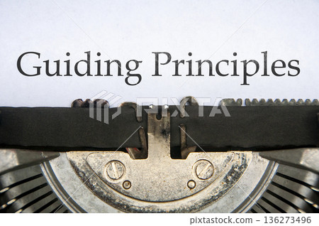 Guiding principles concept image representing directional values leadership guidance and clarity in execution. Guiding principles concept image representing directional values leadership guidance and clarity in execution. 136273496