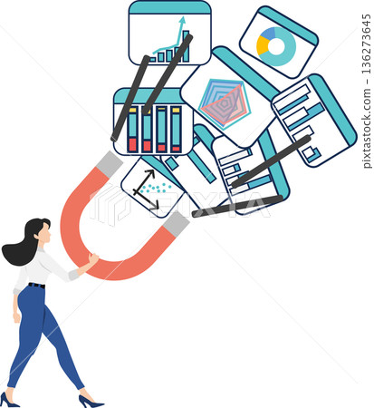 女商人分析數據的插圖 136273645