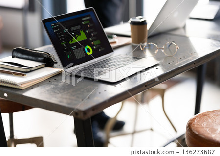 Digital work on a desk Digital work on a desk 136273687