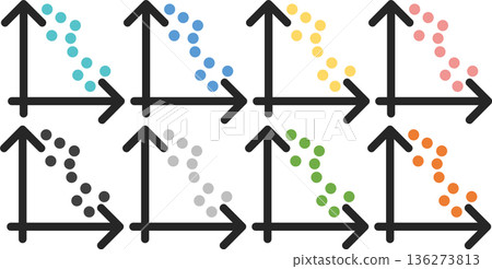 Scatter diagram (correlation diagram) graphic illustration Scatter diagram (correlation diagram) graphic illustration 136273813