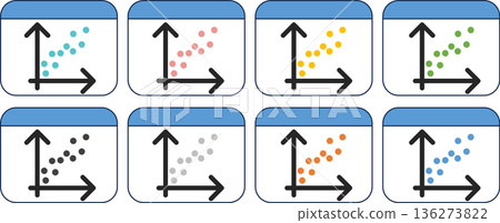 Scatter diagram (correlation diagram) graphic illustration Scatter diagram (correlation diagram) graphic illustration 136273822