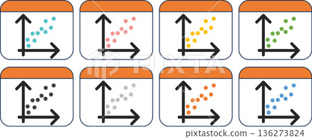 Scatter diagram (correlation diagram) graphic illustration Scatter diagram (correlation diagram) graphic illustration 136273824