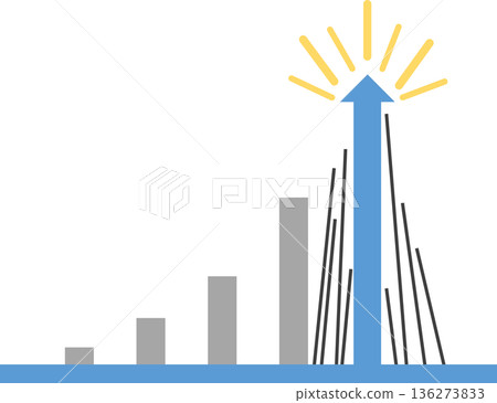 Bar graph graphic material illustration 136273833