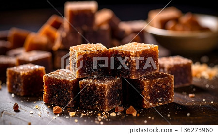 美麗的深黑色方糖材料 136273960