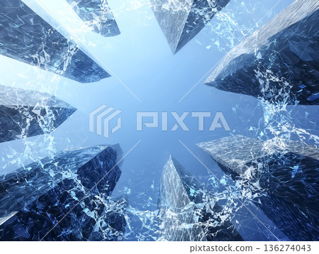 抽象的CG影像，展現了數位建築在虛擬空間中不斷擴展的景象 136274043