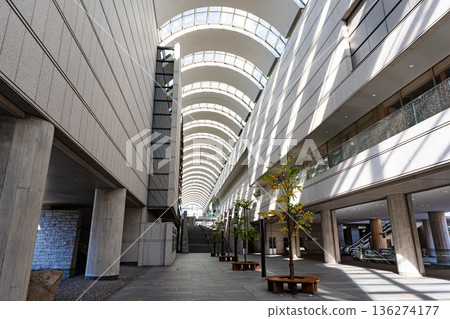 Walking under the arched ceiling leading to the Tokyo Opera City Concert Hall in Nishi-Shinjuku, Shinjuku Ward, Tokyo Walking under the arched ceiling leading to the Tokyo Opera City Concert Hall in Nishi-Shinjuku, Shinjuku Ward, Tokyo 136274177
