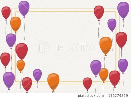 Balloons in three colors: red, orange, and purple Balloons in three colors: red, orange, and purple 136274229