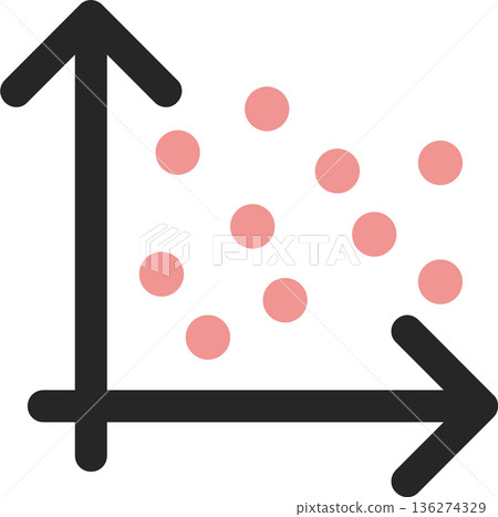 Scatter diagram (correlation diagram) graphic illustration Scatter diagram (correlation diagram) graphic illustration 136274329