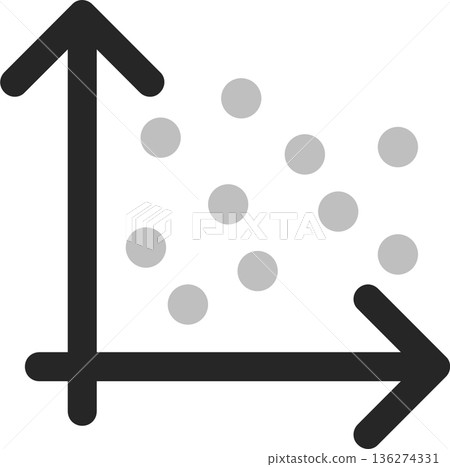 Scatter diagram (correlation diagram) graphic illustration Scatter diagram (correlation diagram) graphic illustration 136274331