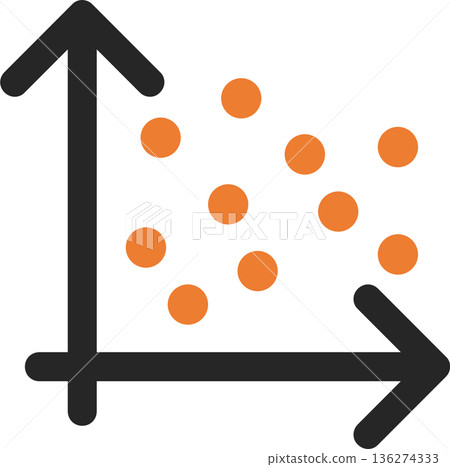 Scatter diagram (correlation diagram) graphic illustration Scatter diagram (correlation diagram) graphic illustration 136274333