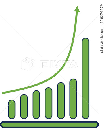 Bar graph graphic material illustration Bar graph graphic material illustration 136274379