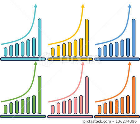 Bar graph graphic material illustration Bar graph graphic material illustration 136274380