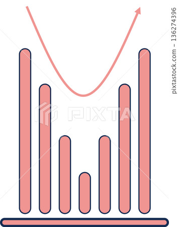 Bar graph graphic material illustration 136274396