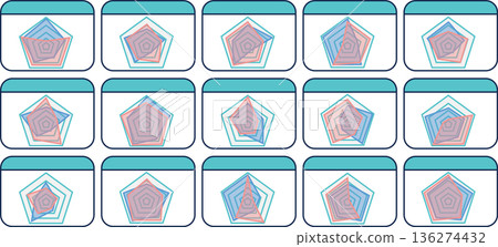 Radar chart graphic material illustration set 136274432