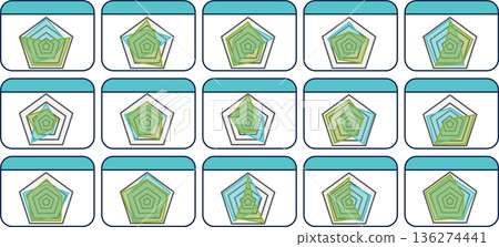 Radar chart graphic material illustration set 136274441