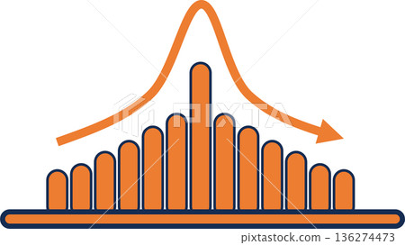 Bar graph graphic material illustration 136274473