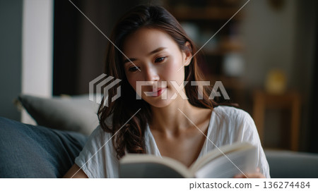 一位年輕的日本女性在日常生活中思考和展望的生活方式照片 136274484