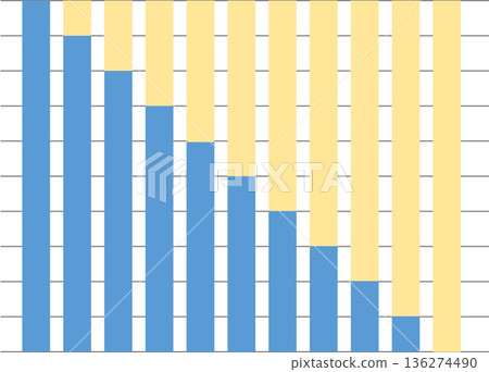 Bar graph graphic material illustration Bar graph graphic material illustration 136274490