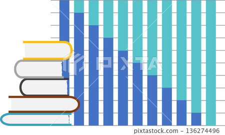 Bar graph graphic material illustration Bar graph graphic material illustration 136274496