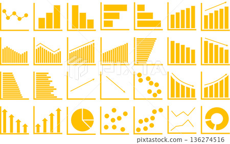 Graph icon illustration set Graph icon illustration set 136274516