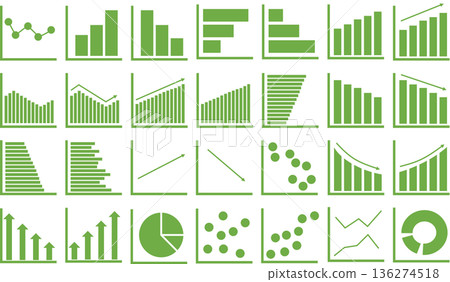 Graph icon illustration set Graph icon illustration set 136274518