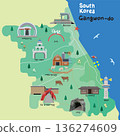 Vector illustration of Gangwon do landmarks South Korea 136274609