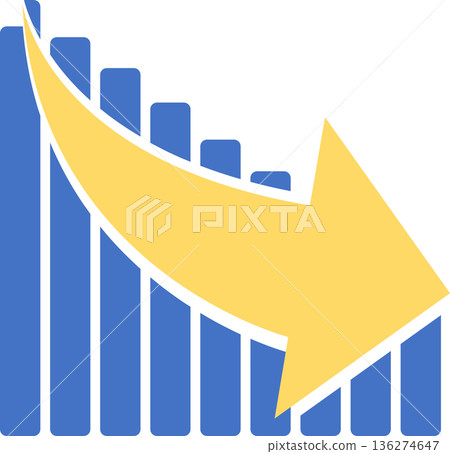Bar graph graphic material illustration 136274647