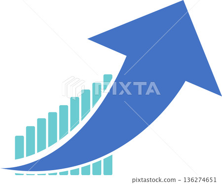 Bar graph graphic material illustration Bar graph graphic material illustration 136274651