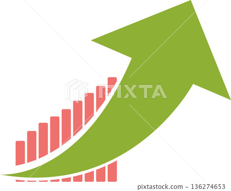 Bar graph graphic material illustration Bar graph graphic material illustration 136274653