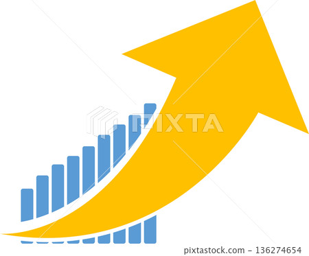 Bar graph graphic material illustration Bar graph graphic material illustration 136274654