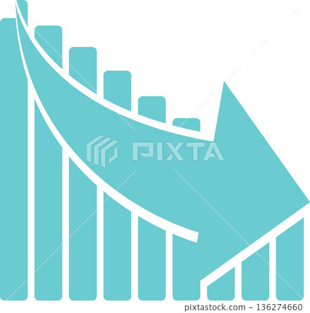 Bar graph graphic material illustration 136274660