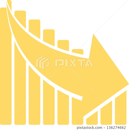 Bar graph graphic material illustration Bar graph graphic material illustration 136274662