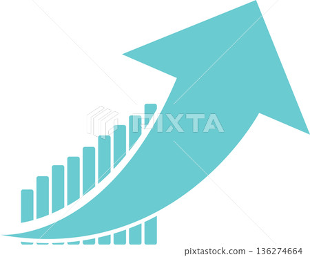 Bar graph graphic material illustration Bar graph graphic material illustration 136274664