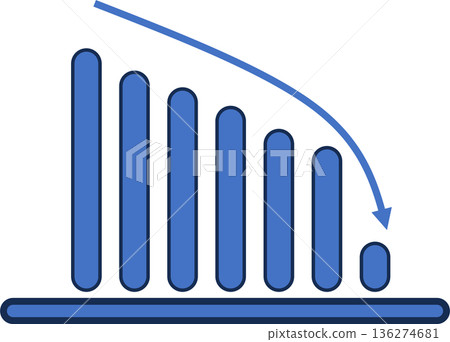 Bar graph graphic material illustration Bar graph graphic material illustration 136274681
