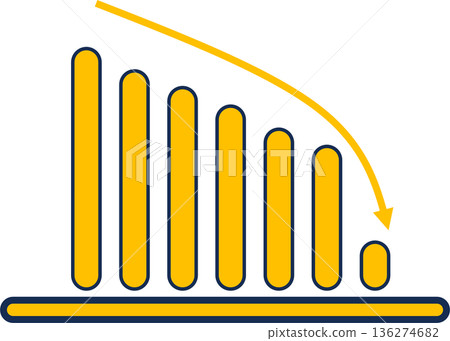 Bar graph graphic material illustration 136274682